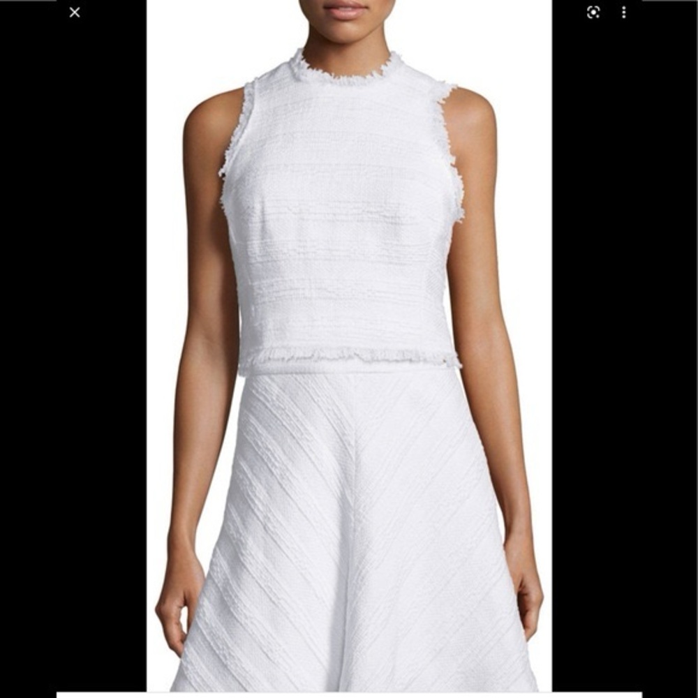 Rebecca Taylor Fringe Trim Crop Top